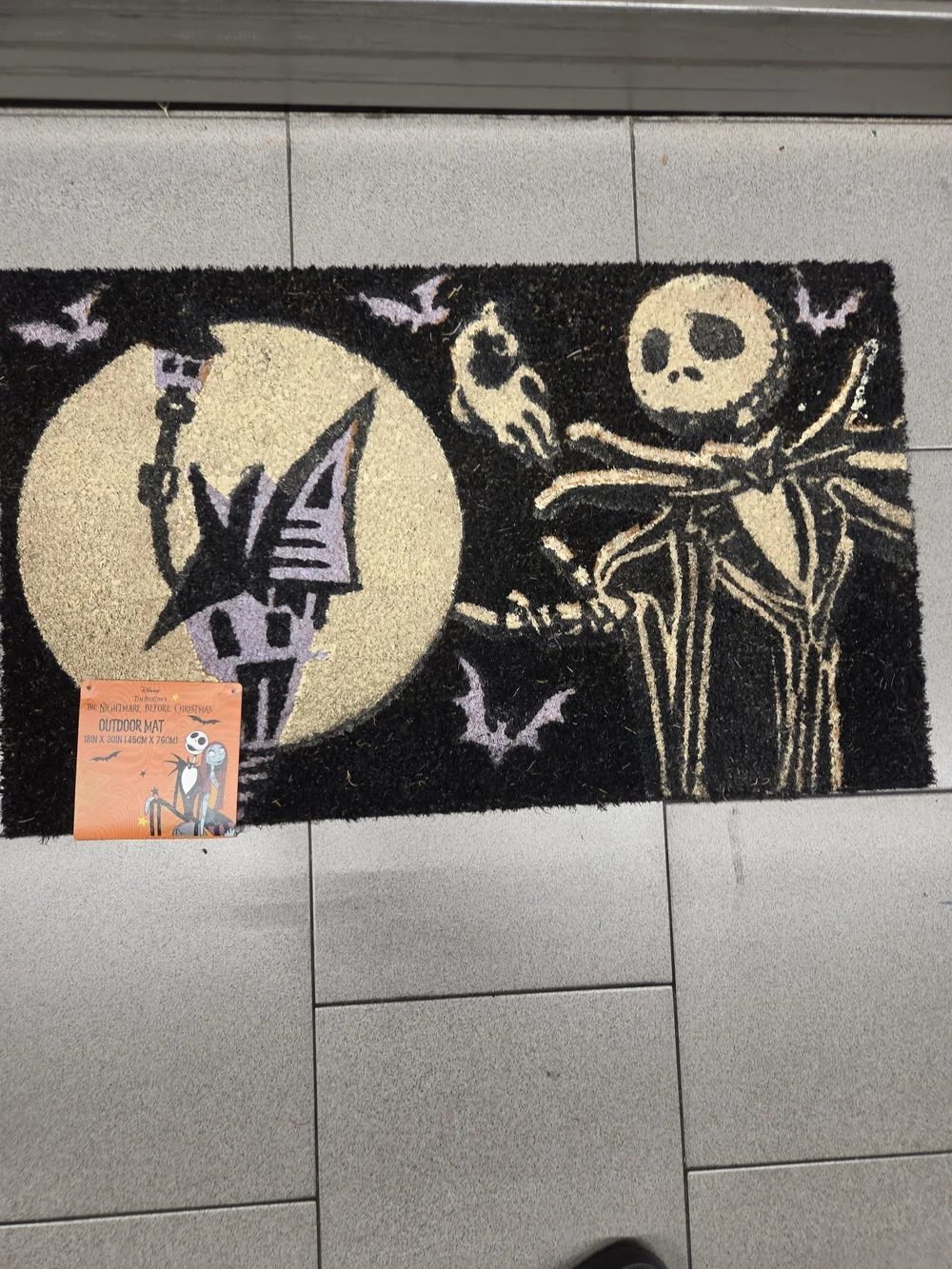 Disney The Nightmare Before Christmas Coir Mat - Black, Tan, Purple